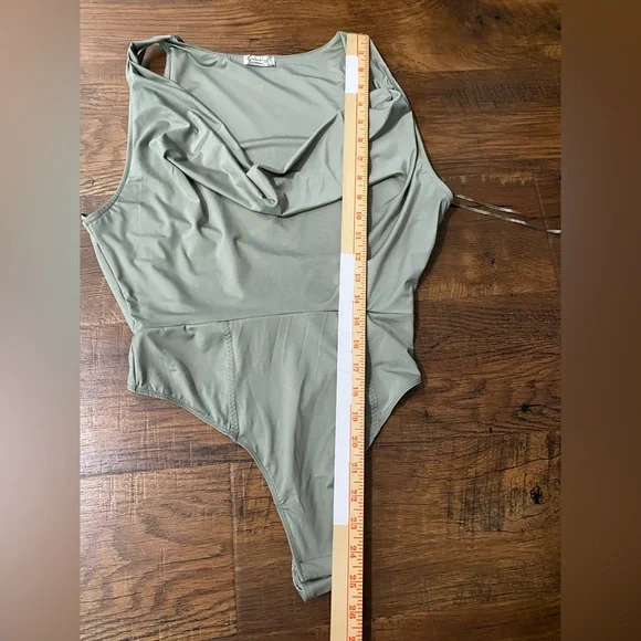 Free People Intimately Women XS Laurel Oak When And Where Bodysuit Cowl Neck - Picture 7 of 14